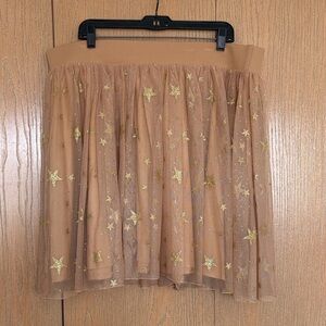 Torrid Tan A-Line Skirt with Gold Star Overlay